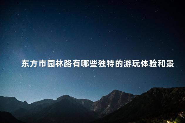 东方市园林路有哪些独特的游玩体验和景点推荐吗