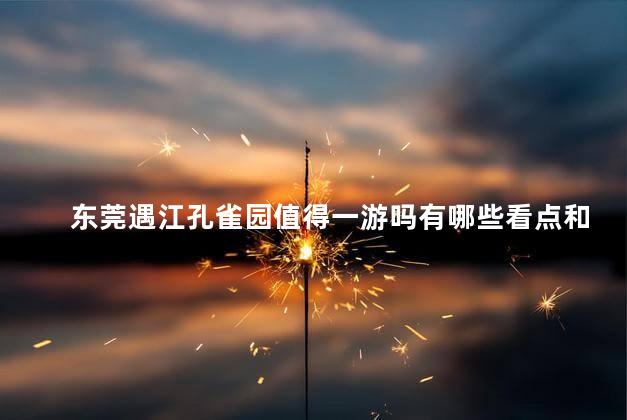 东莞遇江孔雀园值得一游吗有哪些看点和趣味活动