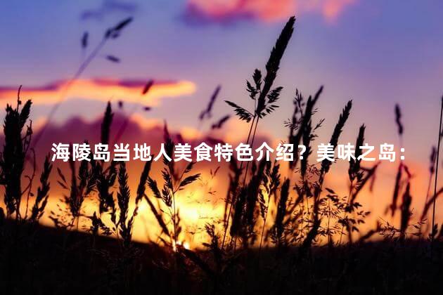 海陵岛当地人美食特色介绍？美味之岛：海陵岛的当地美食介绍