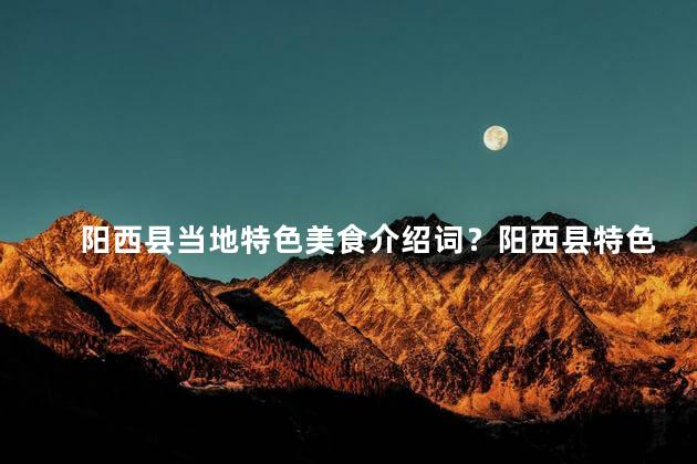 阳西县当地特色美食介绍词？阳西县特色美食简介