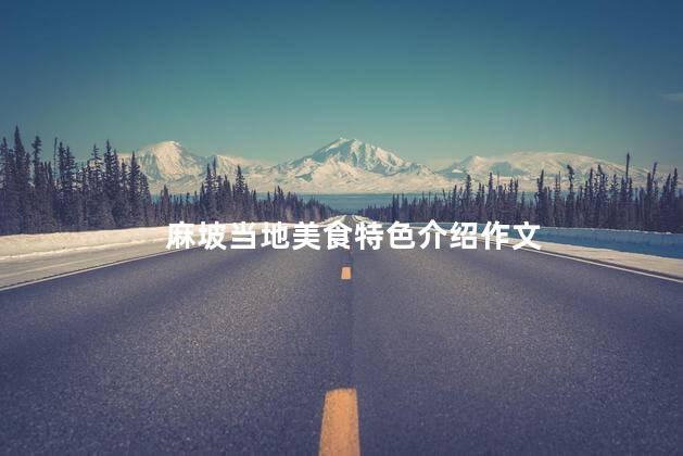 麻坡当地美食特色介绍作文