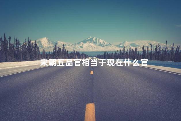 宋朝五品官相当于现在什么官