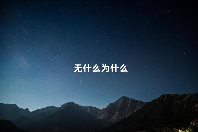 无什么为什么