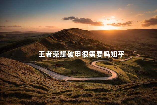 王者荣耀破甲很需要吗知乎