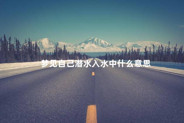 梦见自己潜水入水中什么意思