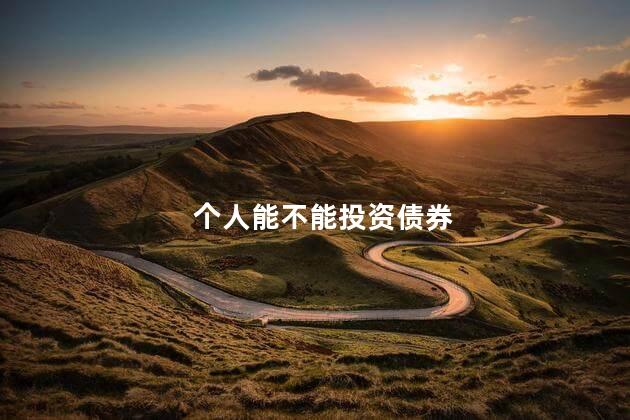 个人能不能投资债券